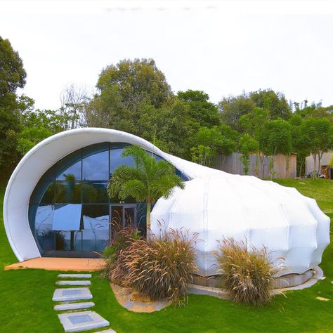 Dome Resort, Ecological Architecture, Tensile Membrane, Tents Camping Glamping, Hippie Bedroom Decor, Tent For Camping, Prefab Houses, Membrane Structure, Dream Horse Barns