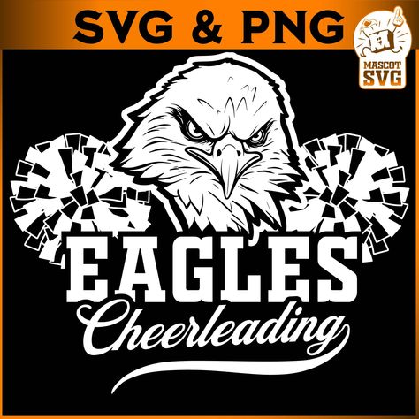 "Eagle Cheerleading SVG Eagle Cheer svg Eagle svg Eagle team svg Eagles SVG for Cricut or Silhouette School Spirit svg School Mascot Vector 🦅 Use this Eagles logo design for creating t-shirts, hoodies, and other products for your school. This is a high quality and high resolution and vector graphic to create products.   You may use this design for limited commercial use of 25 sales/products. I have a commercial license you can purchase for this file at the link below. https://mascotsvg.etsy.com Cheerleading Svg, Eagle Svg, Eagles Svg, Eagles Logo, Cheer Svg, Silhouette School, Team Effort, Eagle Logo, Svg For Cricut