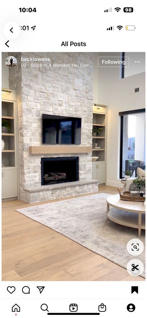 Sandstone Fireplace, Fireplace Redo, Stacked Stone Fireplaces, Fireplace Tv Wall, Southern House, Fireplace Built Ins, Family Room Fireplace, Fireplace Remodel, Home Fireplace