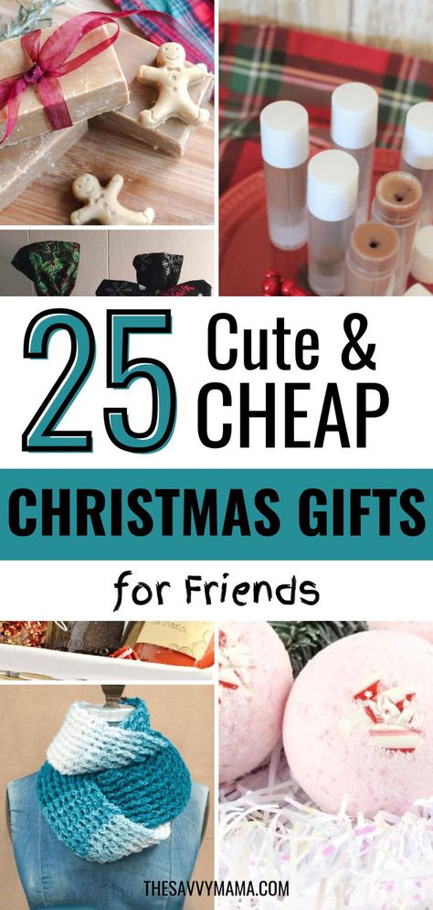 Collage of cute and cheap Christmas gifts for friends, including DIY gift baskets, bath bombs, and scarves, ideal for coworkers or best friends. Cute Cheap Christmas Gifts, Diy Gifts Coworkers, Cheap Christmas Gifts For Friends, Diy Gift Basket, Diy Gifts Cheap, Diy Gifts To Make, Christmas Gift Baskets Diy, Chirstmas Gift, Christmas Neighbor