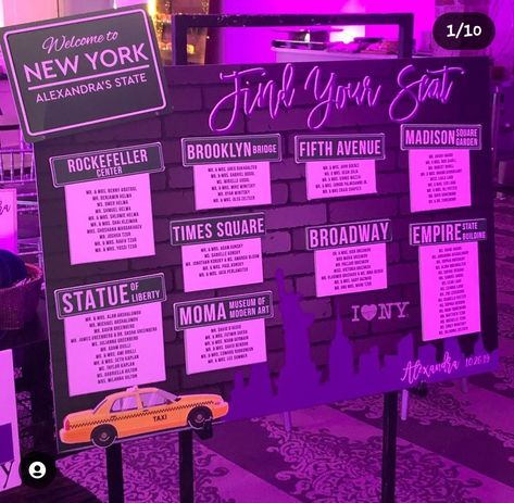 New York Fashion Week Themed Party, New Jack City Party Theme, Central Park Theme Party, Ny Theme Party, Sweet 16 New York City Theme, New York Sweet 16 Theme, Nyc Theme Party Decorations, New York Party Ideas, Nyc Sweet 16