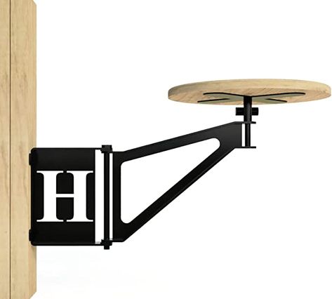 Amazon.com: MAKER TABLE METAL - Monogram Swing Away Bar Stool with Wooden Seat - Round Seat - Rectangle Design - Wall Mount Blocking Required : Home & Kitchen Maker Table, Wall Mounted Table, Island Stools, Rectangle Design, Home Bar Furniture, Hanging Bar, Table Metal, Furniture Finishes, Concrete Wall