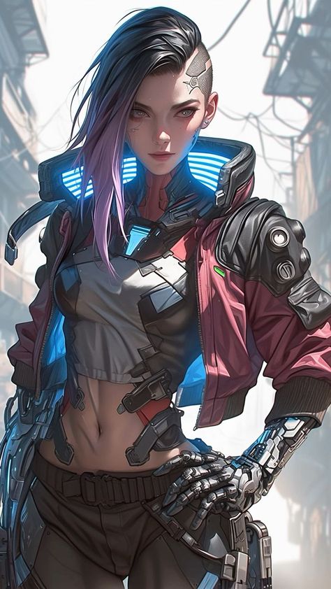 Netrunner Character Design, Cyborgs Art Cyberpunk, Mixed Reality Design, Cyberpunk Character Designs, Sci Fi Character Design Cyberpunk, Cyberpunk Cybernetics, Cyberpunk Art Style, Scifi Mechanic, Cyberpunk Female Character Design