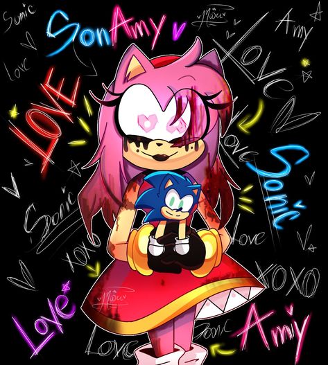 Crazy Amy, Rosy The Rascal, Am I Crazy, Glitter Phone Wallpaper, Yandere Girl, Sonic And Amy, Sonic Franchise, Sonic Adventure, Hedgehog Art