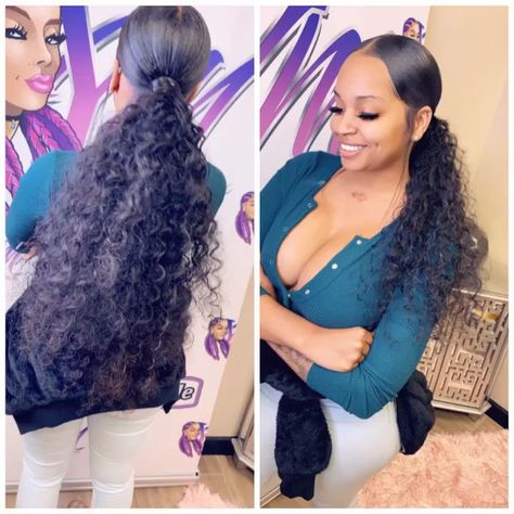 @styledby_ yalemichelle Ponytail Hairstyles Black Hair, Updo Ponytail Hairstyles Black Hair, Updo Ponytail Hairstyles, Updo Ponytail, Curly Hair Ponytail, Hairstyles Black Hair, Pony Hairstyles, Weave Ponytail Hairstyles, Hair Prom