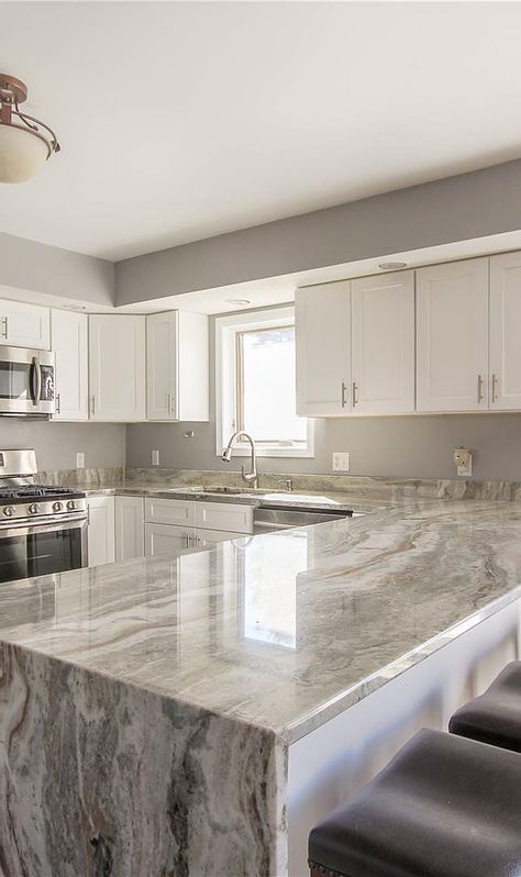 Countertop Estimate - Granite & Quartz - Michigan | Zimmer Marble Kitchen Slab Granite, Marble For Kitchen, Kitchen With Granite, Kitchen Slab, Quartz Marble, Bathroom Fireplace, Bathroom Countertop, Quartz Countertops, Countertops