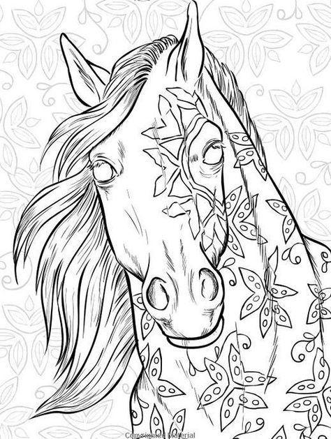 Horse Coloring Books, Horse Coloring Pages, Adult Colouring Pages, Colouring Printables, Printable Adult Coloring Pages, Horse Drawings, Horse Coloring, Mandala Coloring Pages, Animal Coloring Pages