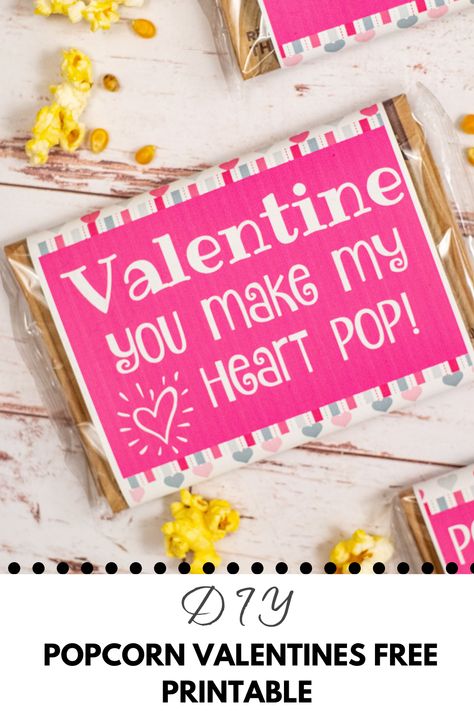 Need an adorable DIY Valentine for the special someone in your life? These Popcorn Valentines are so cute and easy to make!! Your kids can make them for their friends or you can even make them as a gift for your sweetheart! Popcorn Valentine, Diy Popcorn, Valentine Printables, Valentine Diy, Happy Hearts Day, Valentines Ideas, Diy Valentine, Valentine Day Crafts, Valentine Crafts