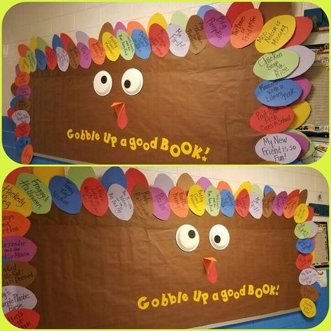 Thanksgiving Library Bulletin Board at KID Thanksgiving Bulletin Board, October Bulletin Boards, November Bulletin Boards, Thanksgiving Bulletin Boards, Library Bulletin Board, Halloween Bulletin Boards, Reading Bulletin Boards, Birthday Bulletin Boards, Birthday Bulletin