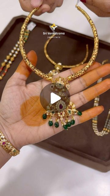 Heavy Kante Necklace, Kante Model Necklace, Kasumalai Necklace, Kaliganthi Necklace, Kasikayagullu Chain, Kalkatti Gold Necklace, Video Call, Green Pearls, Call Whatsapp