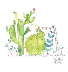 Cactus Drawing, Succulent Art, Watercolor Projects, Watercolor Cactus, Cactus Art, 수채화 그림, Watercolor Inspiration, Watercolor Drawing, Painted Paper