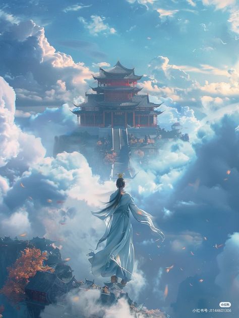 Asian Palace Fantasy Art, Xianxia Aesthetic, Japan Palace, Asia Fantasy Art, Zeen Chin, White Samurai, Astro Fanart, Swords Samurai, Multi Universe