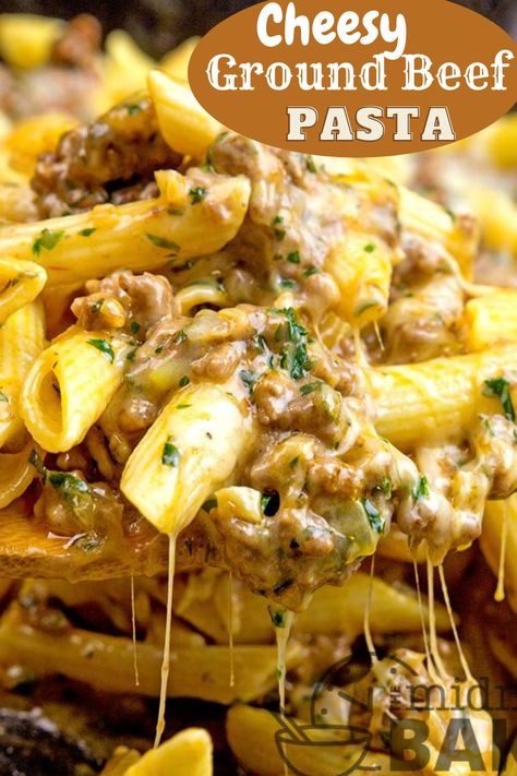 Cheesy Ground Beef Pasta, Cheesy Ground Beef, Ground Beef Pasta Recipes, Beef Pasta Recipes, Ground Beef Pasta, Ground Beef Recipes Healthy, Keto Beef Recipes, Beef Pasta, Weeknight Dinner Recipes Easy