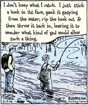 Blog: www.bizarrocomics.com Site : www.bizarro.com Fishing Jokes, Bizarro Comic, Vegan Memes, Hunting Humor, Animal Activism, Vegan Quotes, Vegan Humor, Fishing Quotes, Comic Relief