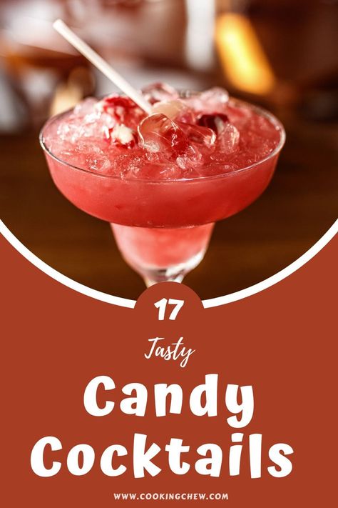 Candy Cocktail Recipes, Mason Jar Cocktails, Unique Cocktail Recipes, Mason Jar Candy, Desserts In A Glass, Candy Cocktails, Pretty Cocktails, Candy Drinks, Yummy Alcoholic Drinks