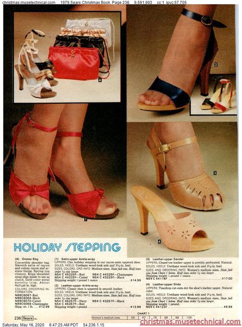 1979 Sears Christmas Book, Page 236 - Christmas Catalogs & Holiday Wishbooks 1970s Womens Shoes, 1970 Shoes, 1970's Shoes, 1970s Shoes, 70s Shoes, Patti Hansen, Vintage High Heels, Vogue Vintage, 60s 70s Fashion