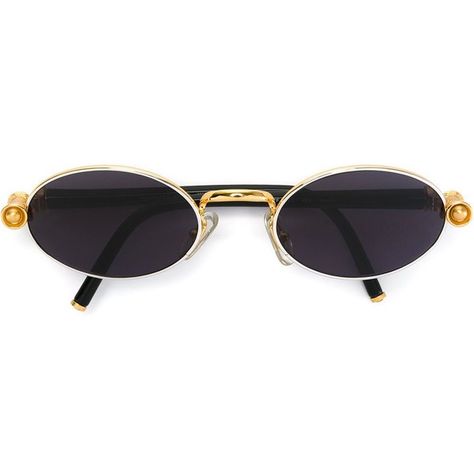 Gianfranco Ferre Vintage Round Frame Sunglasses (815 AED) ❤ liked on Polyvore featuring accessories, eyewear, sunglasses, glasses, black, metal glasses, metal sunglasses, gianfranco ferrÃ©, round metal frame sunglasses and vintage glasses Round Lens Sunglasses, Clear Glasses Frames, Metal Frame Glasses, Round Metal Sunglasses, Round Sunglasses Vintage, Sunglasses Round, Round Glasses Frames, Round Frame Sunglasses, Cute Sunglasses