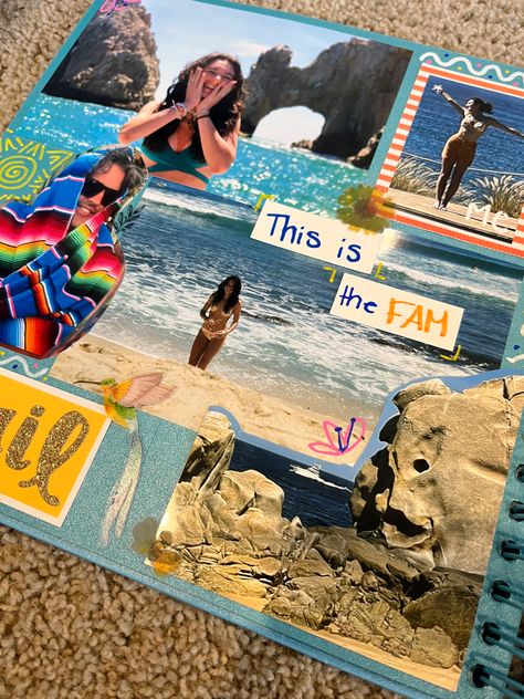 Scrapbook Beach Ideas, Summer Scrapbook Page Ideas, Summer Memories Scrapbook, Beach Themed Scrapbook Ideas, Friends Scrapbook, Beach Scrapbook, Vacation Scrapbook Ideas, Beach Vacation Scrapbook Ideas, Summer Scrapbook Ideas