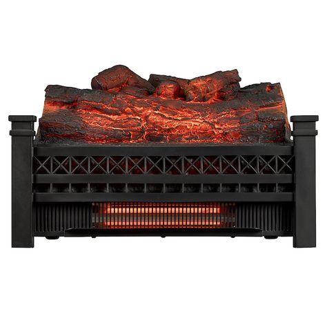 Style Selections 20.7-in W 5200-BTU Black Electric Fireplace Logs with Heater and Thermostat Remote Control Included in the Electric Fireplace Logs department at Lowes.com Electric Fireplace Logs, Black Electric Fireplace, Electric Logs, Fireplace Logs, Oak Logs, Space Heaters, Space Heater, Lowes Home Improvements, Electric Fireplace