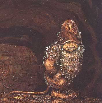 Troll - by John Bauer | Trolls have always existed in Swedish Folk Tale. Nowhere is there as many of them as in the Dark Woods and Mountains of the province Värmland. The look of a Troll can vary, from a small "cute" being, to a huge grotesque and unpredictable beast. You can always recognize them by the tail, the pointed ears and the broad nose.~ Folklore Art, John Bauer, Mythological Creatures, Mystical Creatures, Folk Tales, Magical Creatures, Children's Book Illustration, Fantasy World, Scandinavia