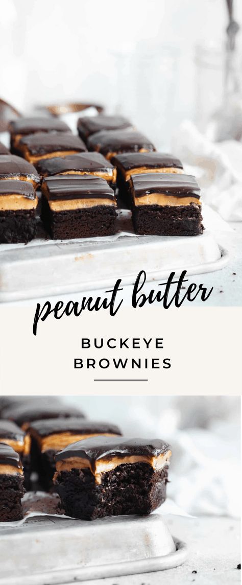 Buckeye Brownies Recipe, Brownies Decorados, Brownies Cheesecake, Buckeye Brownies, Chocolate Peanut Butter Brownies, Broma Bakery, Butter Brownies, Desserts Keto, Cheesecake Cupcakes