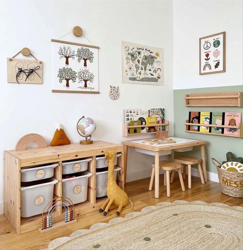 Hayley • Kid of the Village on Instagram: “✨ The weekend starts here! ✨ Happy Friday everyone! This little corner of the playroom catching the autumn sun today, featuring my Small…” Home School Playroom, Small Two Kids Bedroom Ideas, Small Playroom Decor, Small Bedroom Kids Ideas, Toddler Small Bedroom Ideas, Small Playroom Design, Small Toddler Room, Small Kids Room Ideas, Small Toddler Rooms