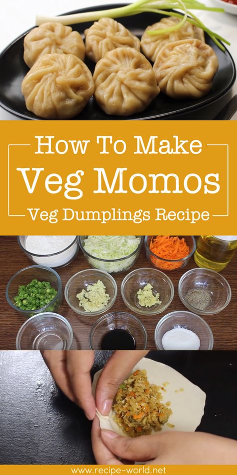 Veg Dumplings Recipe, Tibetan Dumplings, Veg Dumplings, Dumplings Soup, Vegetarian Dumpling, Bisquick Chicken, Veg Momos, Momos Recipe, Vegan Dumplings