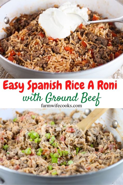 Rice A Roni Spanish Rice Recipe, Rice A Roni Recipes, Spanish Rice Recipe With Ground Beef, Spanish Rice Casserole, Homemade Rice A Roni, Easy Spanish Rice, Recipes Using Rice, Italian Stew, Spanish Rice Easy