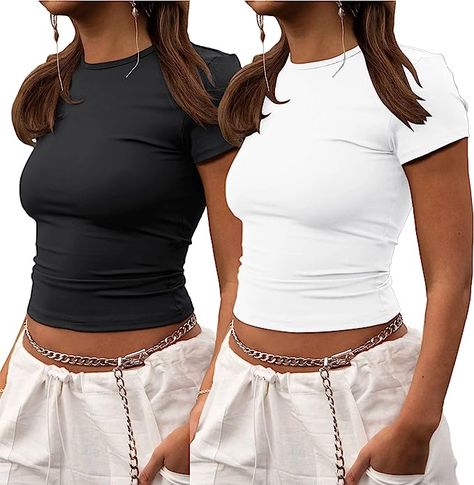 Compression Shirts, Trendy Crop Tops, Workout Tops For Women, Workout Crop Top, Compression Shirt, Short Sleeve Cropped Top, Womens Basic, Shorts With Tights, Basic Tops