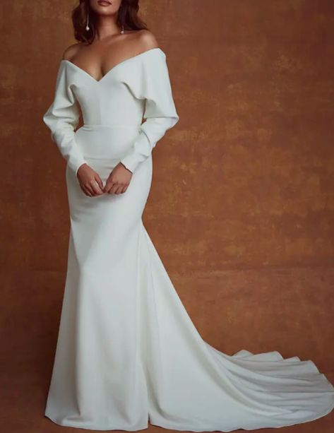 Satin Mermaid Wedding Dress, Sarah Seven, Mermaid Wedding Dresses, Wedding Gowns Mermaid, Best Wedding Dresses, Elegant Wedding Dress, Wedding Dress Long Sleeve, Dream Wedding Dresses, Gown Wedding Dress