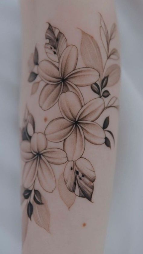 Tahitian Flower Tattoo, Plumeria And Turtle Tattoo, Plumeria Flowers Tattoo, Plumeria And Butterfly Tattoo, Tropical Flower Tattoo Sleeve, Plumeria Hip Tattoo, Plumeria Flower Tattoos Black And White, Hawaiian Flowers And Butterflies Tattoo, Plumeria Flower Tattoos