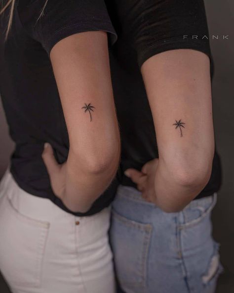 Palm Tree Tattoos, Unique Small Tattoo, Tree Tattoos, Palm Tattoos, Tree Tattoo Designs, Palm Tree Tattoo, Small Girl Tattoos, Small Tattoos Simple, Bff Tattoos