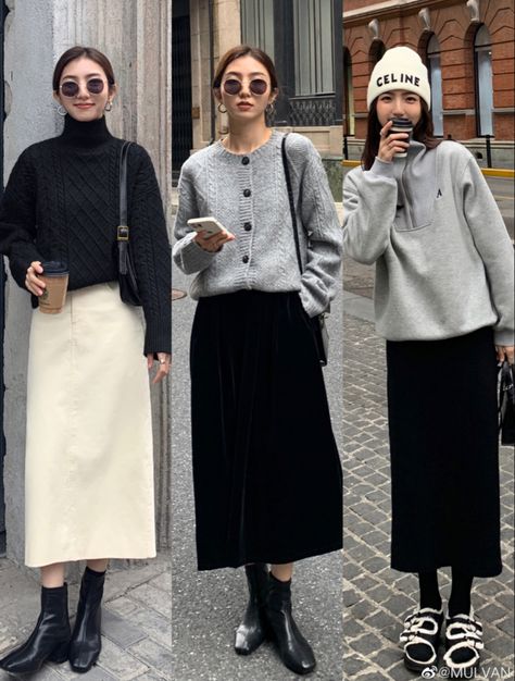 Winter Fashion Outfits Korean, Korean Autumn Outfit, Japan Autumn Outfit, Autumn Outfit Women, Japan Outfit Winter, Western Winter Fashion, Japanese Winter Fashion, Spring Outfits Japan, Winter Fashion For Women