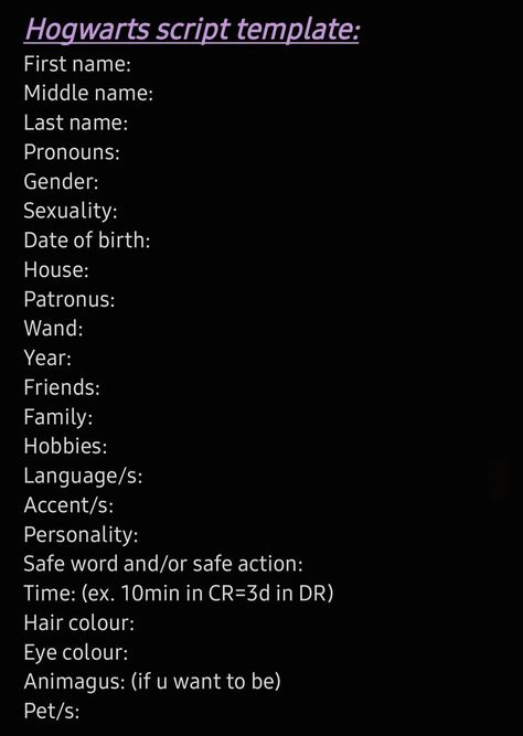Hogwarts Shifting Template, Hogwarts Script Template, Hogwarts Script, Script Layout, Harry Potter Script, Script Template, Shifting Script, Shifting Realities, Scripting Ideas