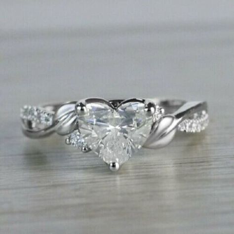 ad eBay - Find many great new & used options and get the best deals for 14K White Gold Plated Lab Created 2.85Ct Heart Shape Diamond Engagement Ring at the best online prices at eBay! Free shipping for many products! Pretty Wedding Ring, Heart Shaped Diamond Engagement Ring, Pretty Wedding Rings, Cute Promise Rings, 1 Carat Diamond Ring, Heart Shaped Diamond Ring, Heart Shaped Engagement Rings, Heart Wedding Rings, Pretty Engagement Rings