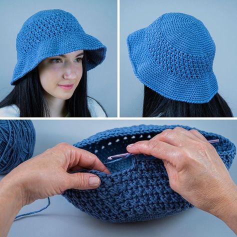 Crochet Patterns Bucket Hat, Crochet Hat Size Chart, Crocheting Tutorial, Crochet Hat Sizing, Crochet Headbands, Hair Crochet, Hat Size Chart, Crochet Bucket, Crochet And Knitting