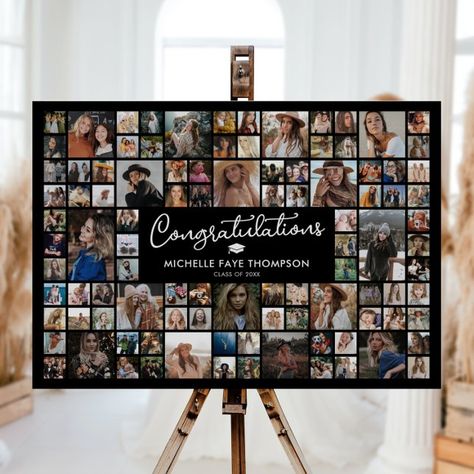 Create your own Foam Boards | Zazzle Graduation Collage Ideas, Graduation Picture Display, Graduation Poster Boards, Graduation Photo Boards, Graduation Picture Boards, Graduation Party Picture Display, Graduation Photo Displays, Graduation Display, Graduation Party Pictures