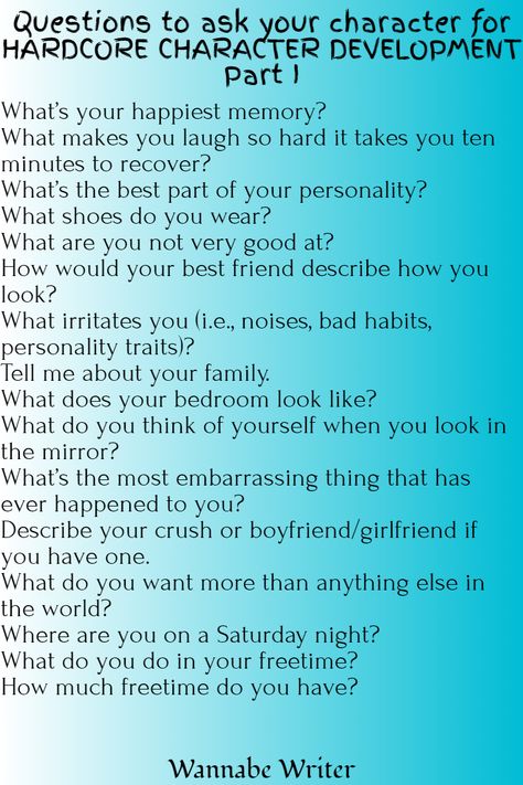 Get To Know Characters, Get To Know Your Character Questions, Character Questions Writing, Oc Questions Writing Prompts, Getting To Know Your Oc, Stuff To Know About Your Oc, Oc Development Questions, Questions For Your Character, Hobbies For Book Characters