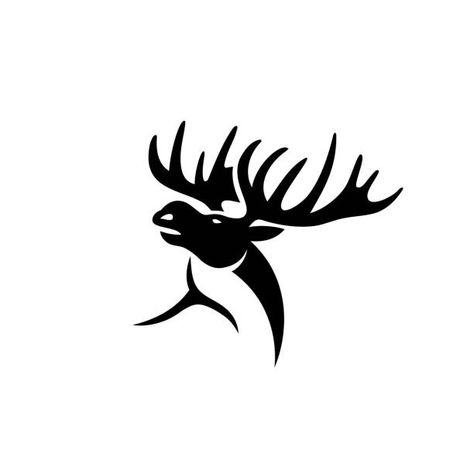 Moose Line Tattoo, Moose Antler Tattoo, Moose Logo Design, Moose Illustration, Antler Tattoo, Moose Tattoo, Moose Logo, Og Logo, Moose Antlers