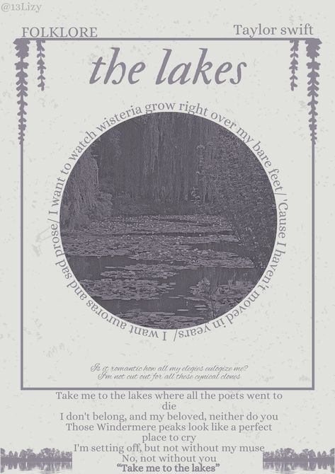 Peace Poster Taylor Swift, Taylor Swift The Lakes Poster, The Lakes Poster Taylor Swift, Taylor Swift Song Poster Aesthetic, Taylor's Cardigan, Lyric Poster Taylor Swift, Lakes Taylor Swift, Goodnote Cover, The Lakes Taylor Swift