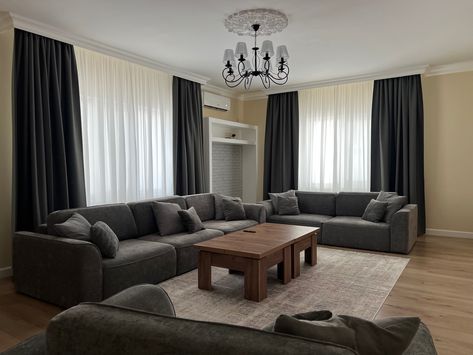 Curtains For Grey Couch Living Room, Black And Grey Curtains Living Rooms, Grey Walls Living Room Decor Curtains, Curtains For Grey Sofa Living Room, Curtains Living Room With Grey Sofa, Curtains With Dark Grey Couch, Grey Sofa And Curtains, Grey Sofa Living Room Curtain Ideas, Grey Curtains Living Room Ideas