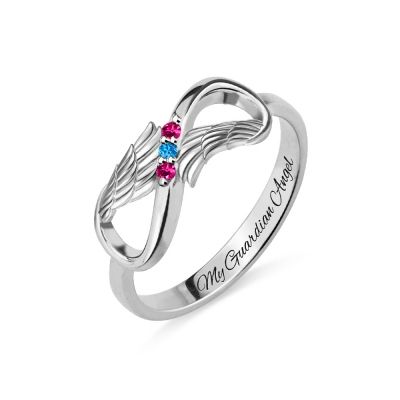 Buy Personalized Infinity Ring For Cheap Price, Up to 40% Off Ring With 3 Stones, Ring With Birthstones, Angel Wings Ring, Stackable Name Rings, Rose Gold Diamond Band, Spinel Engagement Rings, Wings Ring, Angel Wing Ring, Birthstone Ring Mothers