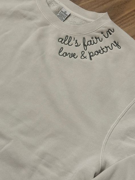 Celebrate the upcoming release of TTPD with these Midwest embroidered sweatshirts. Oversized and cozy and perfect for a night in listening to Evermore, Folklore & Midnights to prepare 💙 Embroidery Taylor Swift Shirt, Ttpd Shirts, Taylor Swift Embroidery, Evermore Folklore, Sweatshirts Oversized, Easter Gift Boxes, Clothing Board, Lyric Shirts, Taylor Swift Shirts