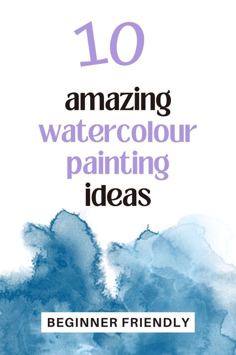 10 easy watercolor ideas for beginner step by step techniques | watercolor painting for beginner #watercolor#watercolorforbeginners Watercolor Art For Beginners Simple, Easy Watercolor Ideas, Watercolor Painting Ideas For Beginners, Artist Hue, Watercolor Art For Beginners, Beginner Drawing Lessons, Beginner Watercolor, Watercolor Printable Art, Watercolor Painting Ideas