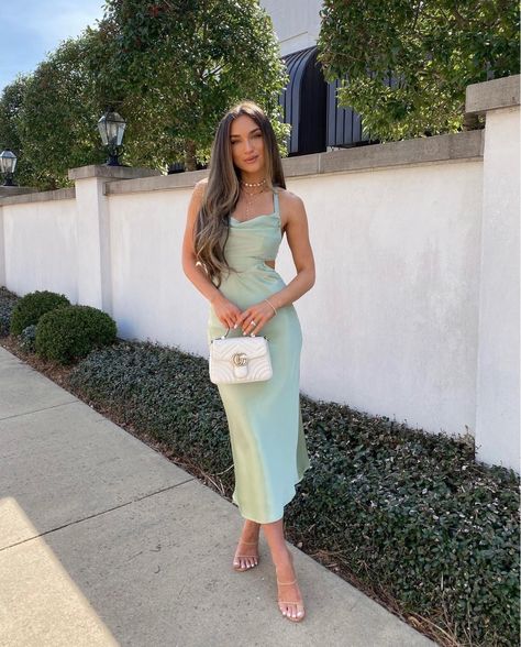 Stun to Remember Sage Green Satin … curated on LTK Mint Green Dress Outfit, Dress Trends 2023, Sage Green Wedding Dress, Green Wedding Guest Dresses, Graduation Guest Outfit, Green Dress Outfit, Summer Dress Trends, Green Satin Dress, Green Summer Dresses