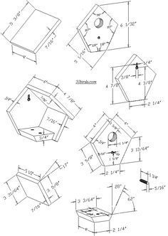 Free Bird House Plans, Bluebird House Plans, Birdhouse Plans, Bird House Plans Free, Purple Martin House, Wren House, Homemade Bird Houses, Bird Houses Ideas Diy, Bluebird House