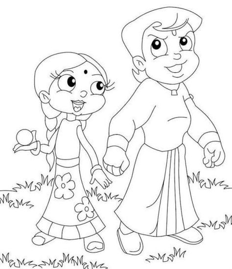 Bheem Drawing, Chotta Bheem, Dora Drawing, Cartoon Pencil Drawing, Paw Patrol Centerpiece, Chota Bheem, Chhota Bheem, Elsa Coloring, Easy Cartoon