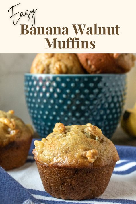 Dive into the mouth-watering world of Easy Banana Walnut Muffins—the perfect blend of ripe bananas and crunchy walnuts wrapped in a moist, golden-brown muffin that will make your taste buds sing. #peacockbaking Banana Walnut Muffins Easy, Chocolate Walnut Fudge, Banana Walnut Muffins, Peanut Butter Muffins, Walnut Fudge, Peanut Butter Banana Muffins, Walnut Muffins, Pumpkin Spice Muffins, Banana Walnut