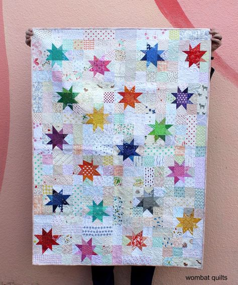 finished small wonky star quilt Wonky Star Quilt, Wonky Star, Low Volume Quilt, Quilt Big, Quilt Tips, Postage Stamp Quilt, I Spy Quilt, Abstract Quilt, Childrens Quilts