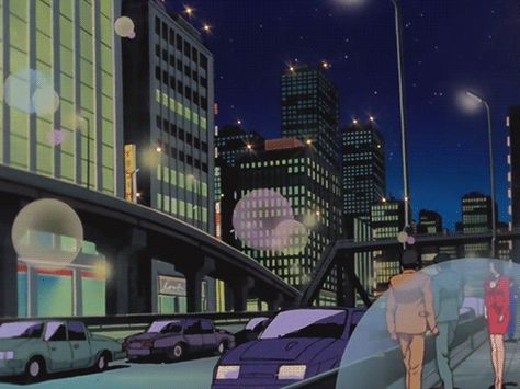 ☯ℂ∑∇И⠀ ⠀ ✧･ﾟ:*★☪, nightvisioncyberpunk: C I T Y - L I F E Art Scenery, 90 Anime, Anime City, Anime Gifs, Ig Feed, Belem, Old Anime, 90s Anime, Aesthetic Gif